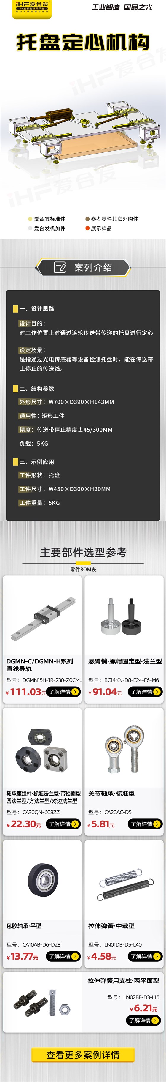 爱合发：案例介绍，托盘定心机构！