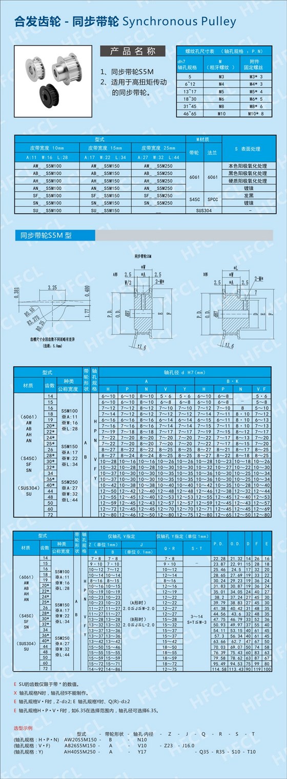 同步带轮S5M规格型号