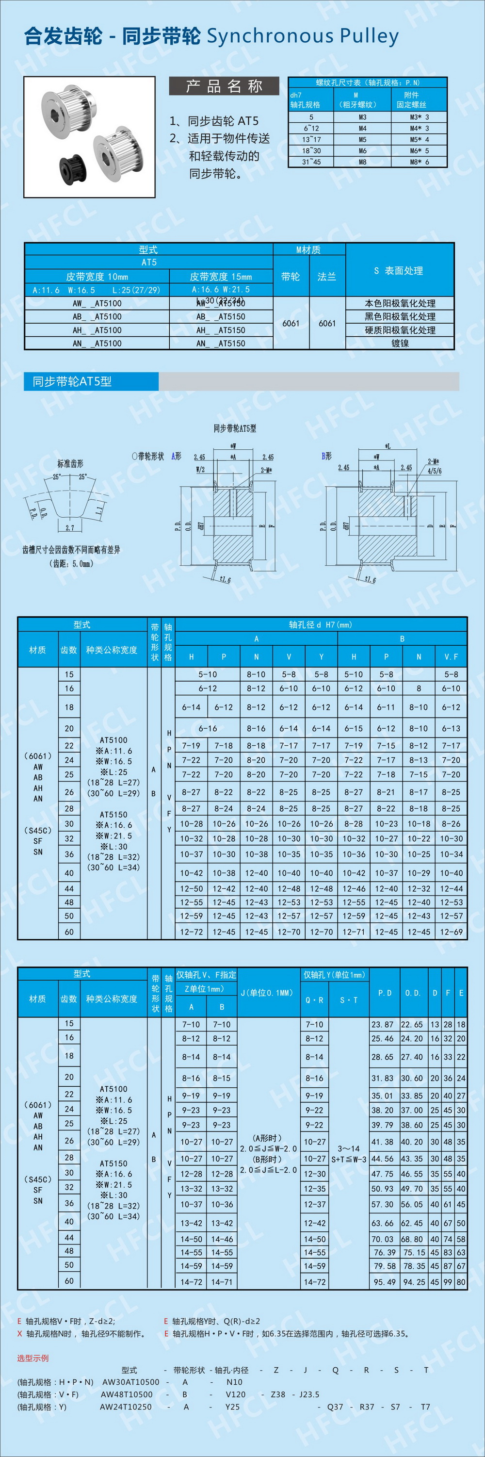 AT5同步带轮规格